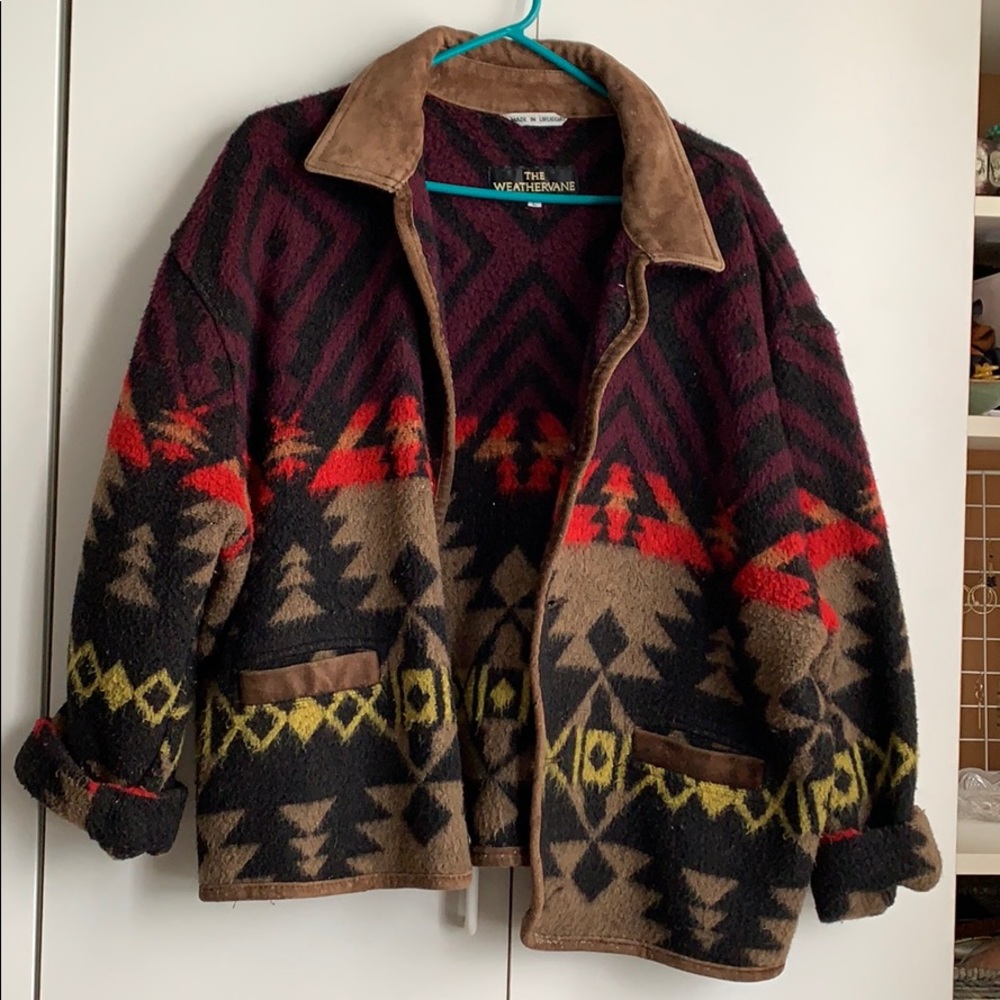 Wool Aztec boho jacket